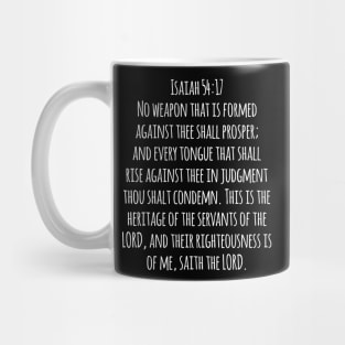 Isaiah 54:17 King James Version (KJV) Bible Verse Typography Mug